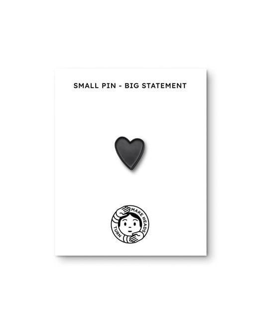 Make Heads Turn Black Enamel Pin Heart