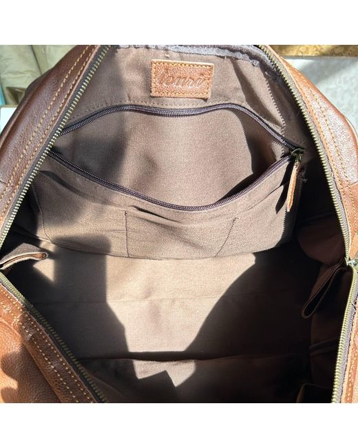 Touri Orange Genuine Leather Luggage Bag for men