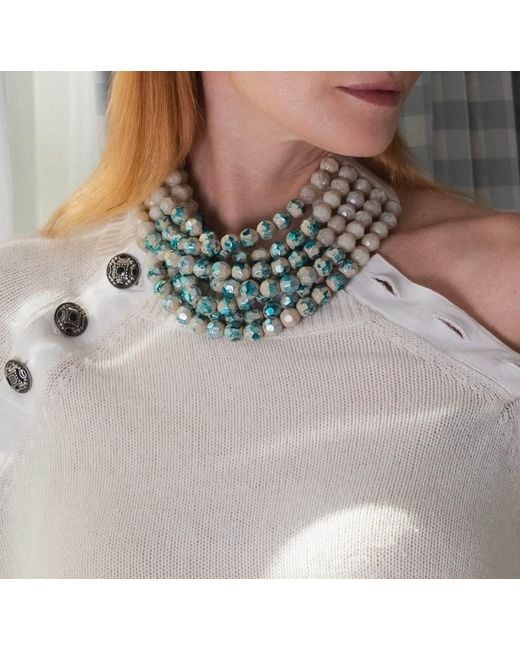 Fairchild Baldwin Green Hand Painted Gradated Bella Champagne Necklace