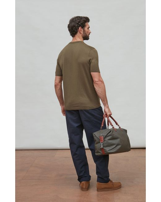 Paul James Knitwear Green Superfine Merino Wool Ilario Knitted T-Shirt for men