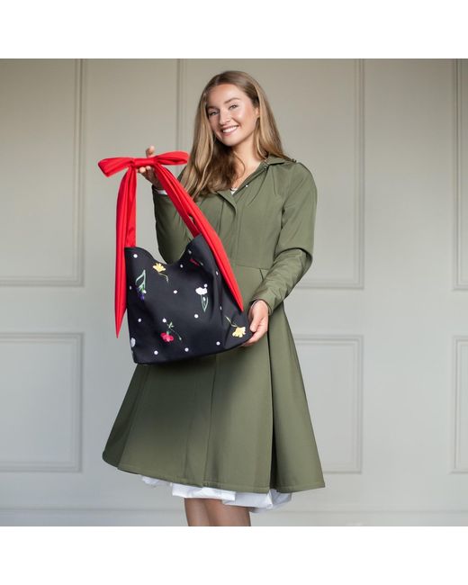 RainSisters Red Cosmic Bloom Bow Tote Bag