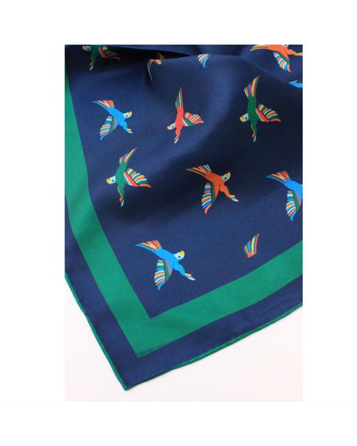 Jessie Zhao New York Blue Freedom Wings Double Sided Silk Scarf