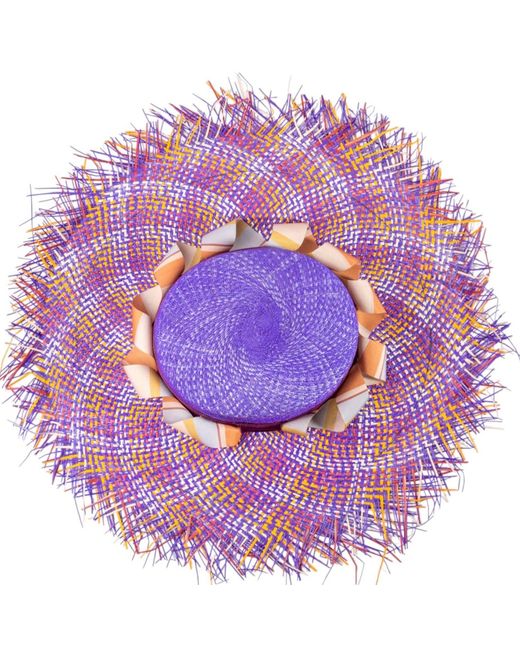ORTUS Purple Gulupa Straw Boater Hat