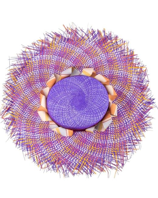ORTUS Purple Gulupa Straw Boater Hat
