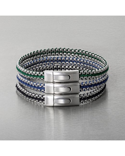 Tateossian Metallic Tris Button Bracelet for men