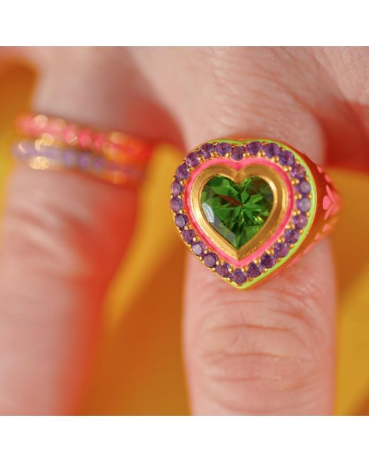 Après Youth Green Firework Heart Ring