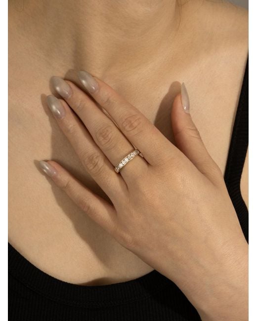 Diamonbliss Metallic Embellished With Swarovski One Carat Mixed Cut Eternity Ring