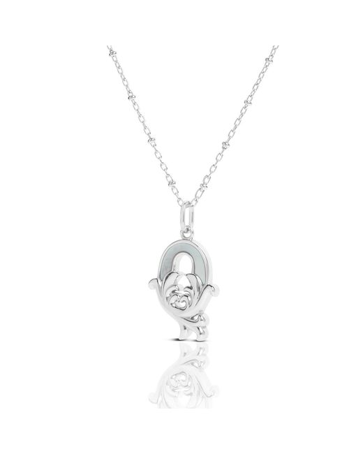 Kasun Metallic Solid Q Initial Necklace With Mother Of Pearl