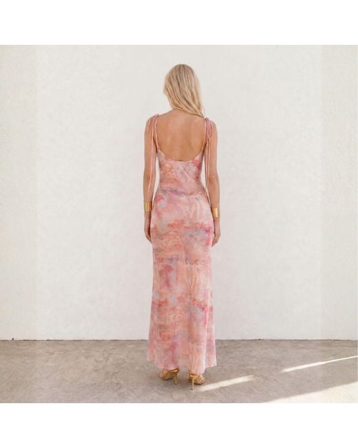 Alia Studio Pink Énigme Maxi Mesh Dress
