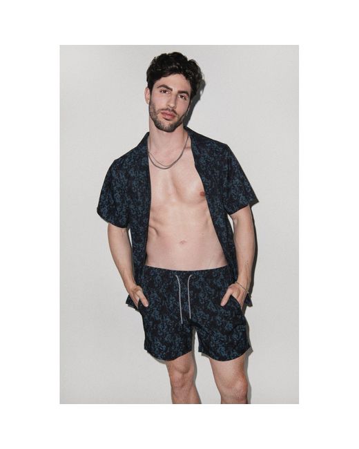 Playaluxe Black Charcoal Haze Cabana Shirt for men