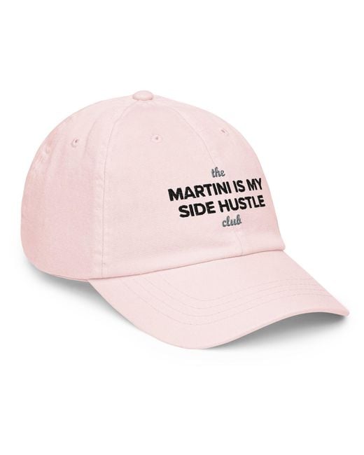 Anchor and Crew Pink Pastel Martini Is My Side Hustle Club Chino Embroidered Cap