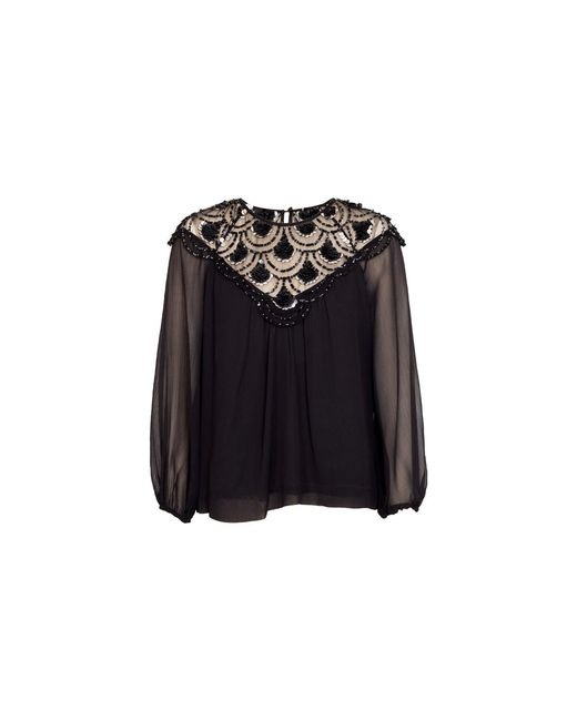 Rose & Nancy Black Bea Sequin Blouse