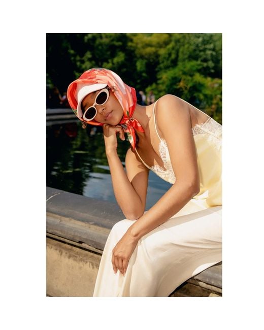 Jessie Zhao New York Red Double Sided Silk Scarf Crossing