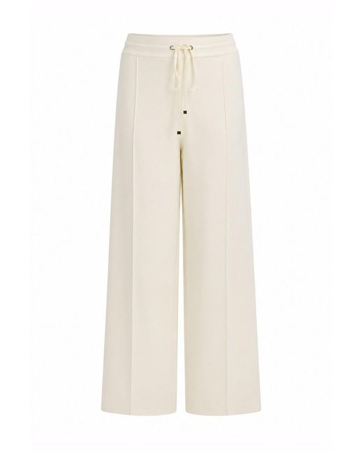 Exquise White Neutrals Drawstring Knitted Trousers – Ecru