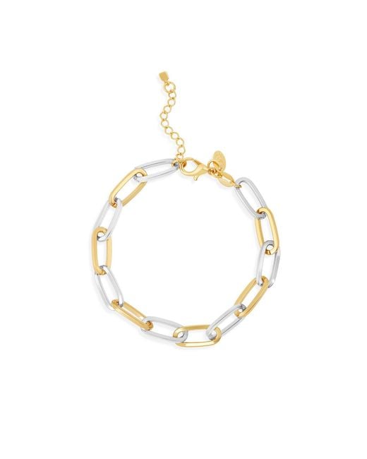 SHYMI Metallic Ten Mm Two Tone Oval Paper Clip Bracelet