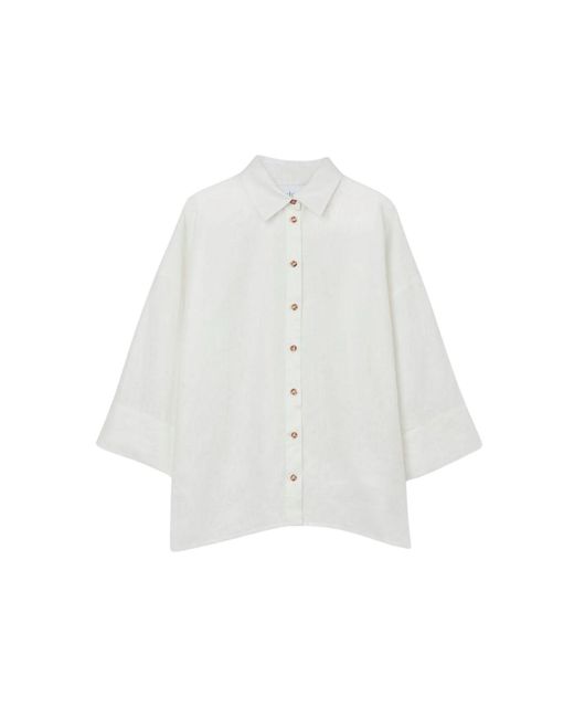 Dāl the Label Brown Essential Linen Oversized Shirt Terracota