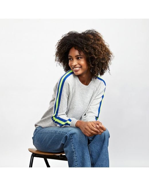 Cove Gray Neon Stripe Cashmere Jumper