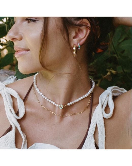 Leeada Jewelry Metallic Tropez Pearl Necklace