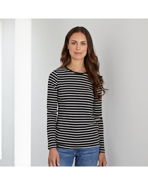 Cove Black Striped Long Length Layering Tee