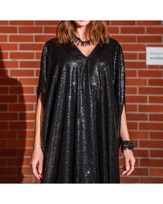 Jennafer Grace Black Sequin Caftan
