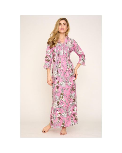 At Last Pink Cotton Annabel Maxi Dress