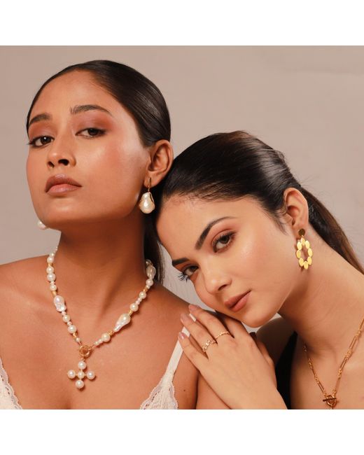 GEM BAZAAR Metallic Sun Disc Earrings