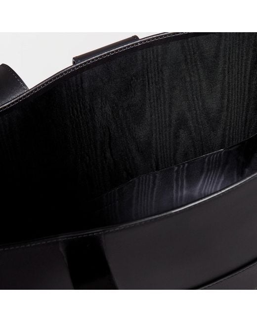 SEREN LONDON Black Leather Tote Bag for men