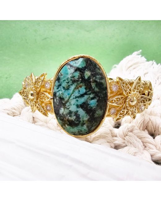 Farra Green African Stone Bangle