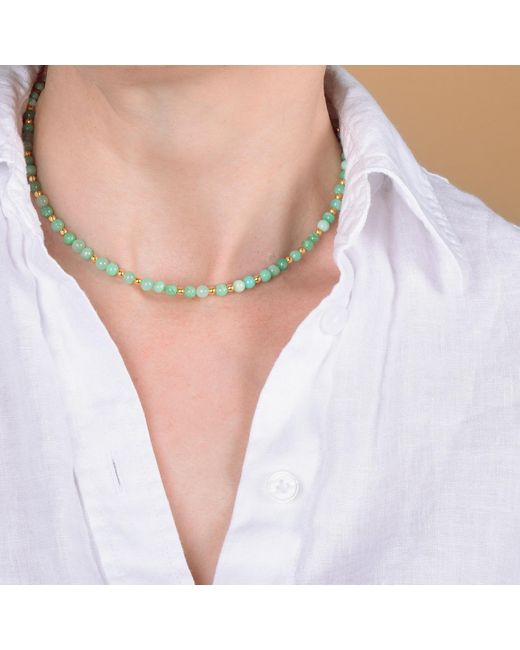 Nellou Jewellery Metallic Jewel Bead May Birthstone Necklace Plated Sterling