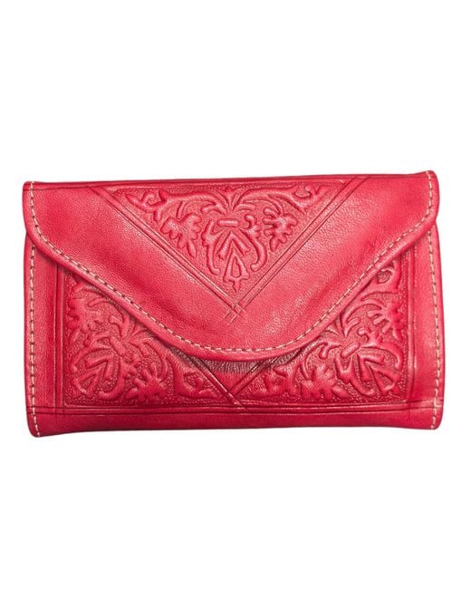 Berber Leather Red Small Leather Tri-Fold Purse