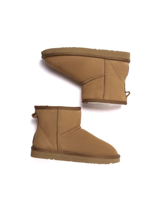 EverAu Australia Brown Ostrich Leather Short Boots