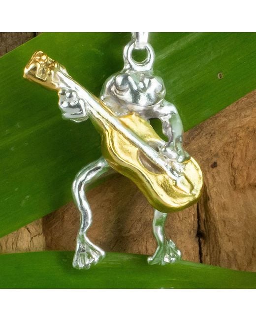 Simon Kemp Jewellers Metallic Frog Guitarist Solid Eighteen Carat On Solid Recycled