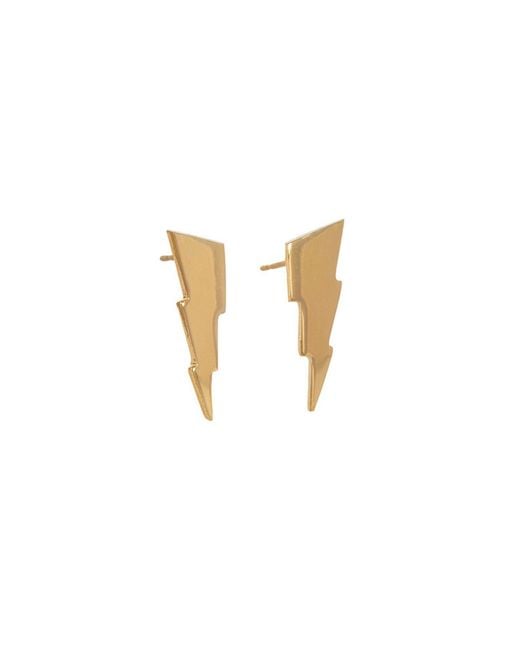 Edge Only White Triple Bolt Earrings 18Ct Vermeil