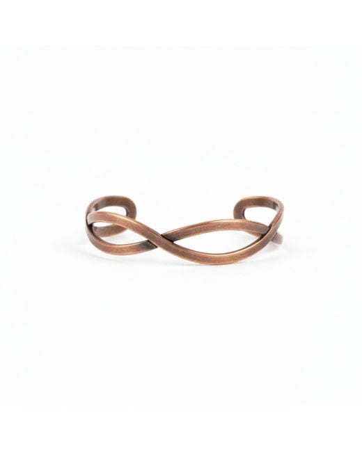 Anatoliacraft Pink Infinity Twist Copper Open Cuff Bracelet