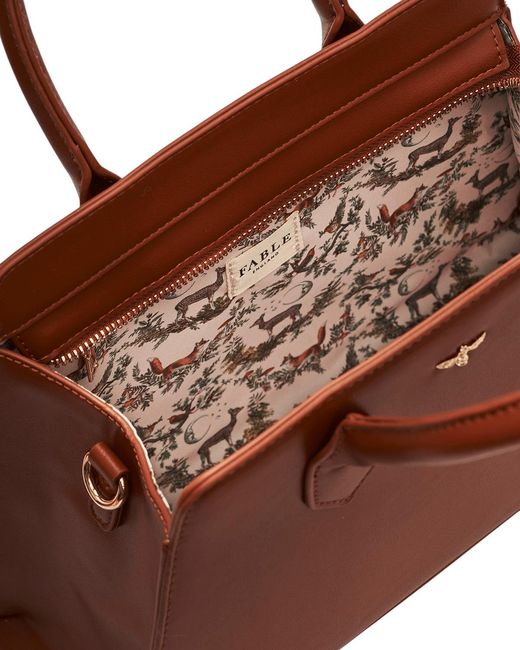 Fable England Brown Grace Structured Tote
