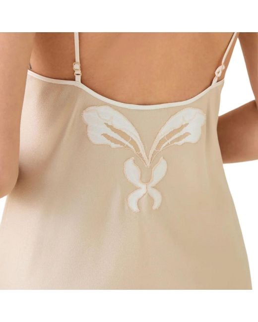 Bocan Couture Natural Neutrals Miss Elia Short Rayon Nightgown With Lace