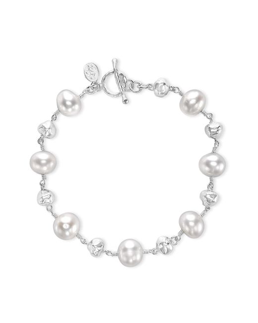 Dower & Hall Metallic Nugget & Freshwater Pearl Bracelet