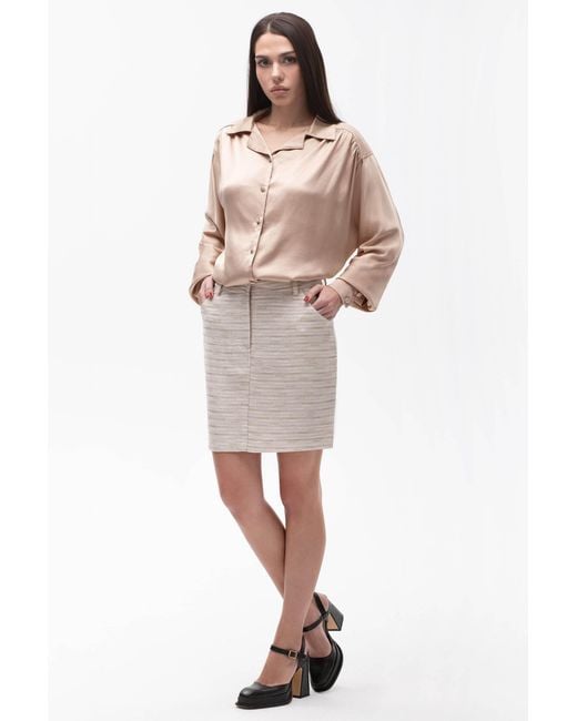 Maison Bogomil Gray Straight Mini Skirt