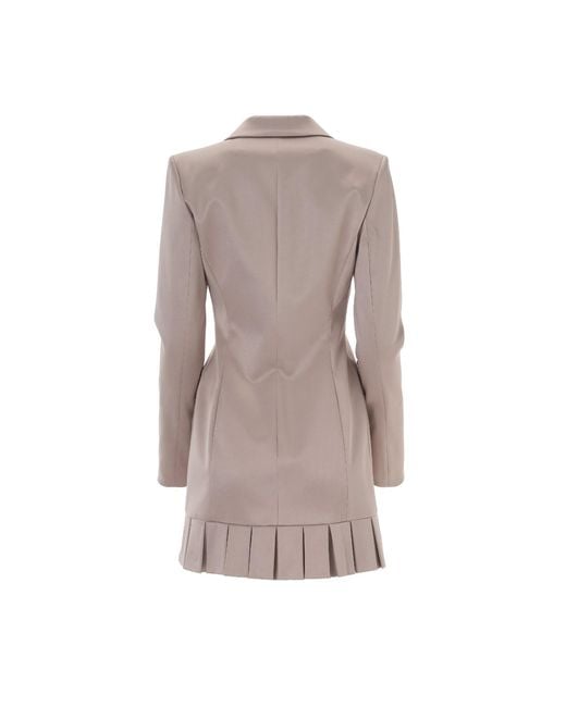 Lita Couture Brown Elegant Mini Dress With Buttons And Pleats