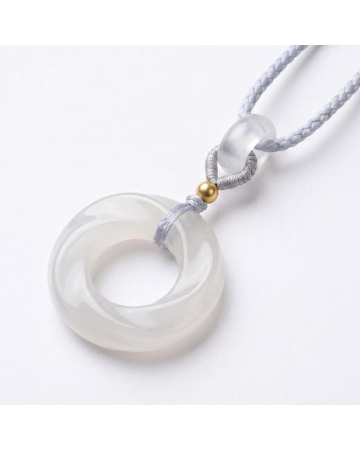 Ormiro Metallic Mobius Forever Loop Chalcedony Necklace