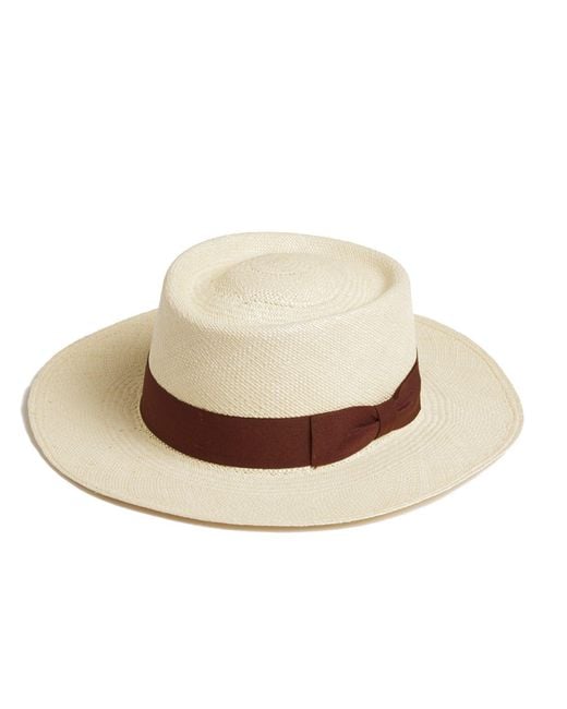 Dasmarca Hats Natural Dasmarca Baker Wide Brim Summer Genuine Panama Straw Porkpie Hat For for men