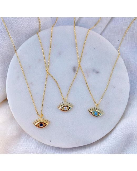 Spero London Metallic Eye Evil Eye Sterling Necklace