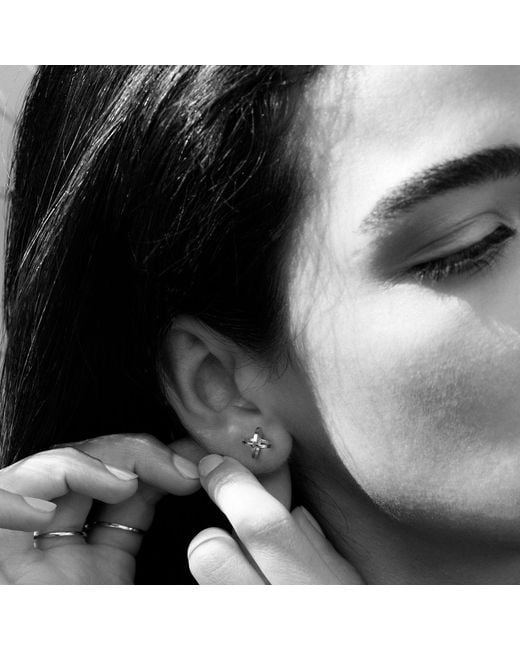 Sheida Farrokhi White Circle Stud Earrings