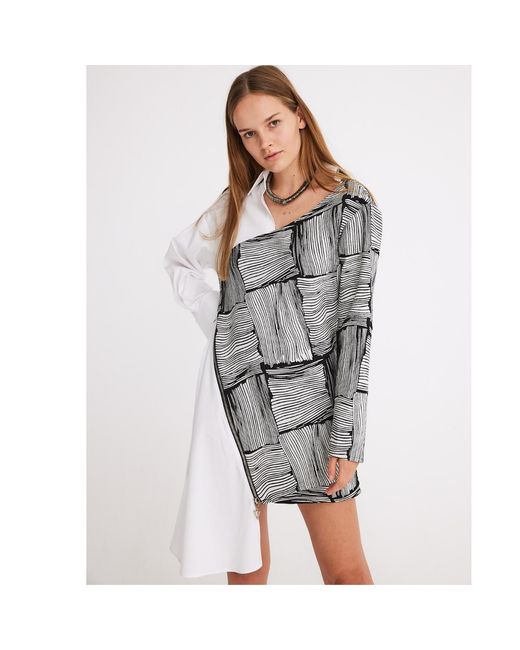 Mirimalist Gray Dharma Shirt Mini Dress