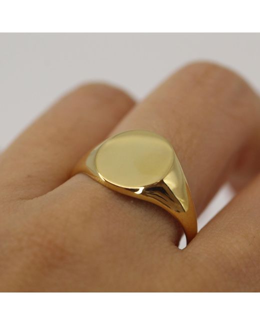 VicStoneNYC Fine Jewelry Yellow Bold And Big Oval Signet Vermeil Ring For for men