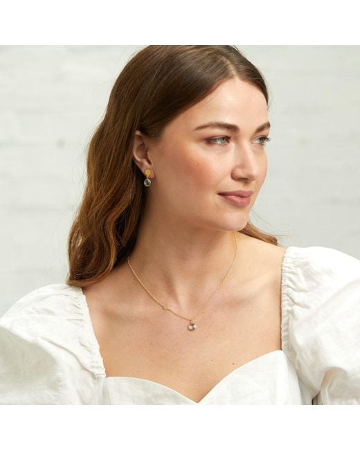 Auree Jewellery Metallic Salina Vermeil Disc & Topaz Necklace