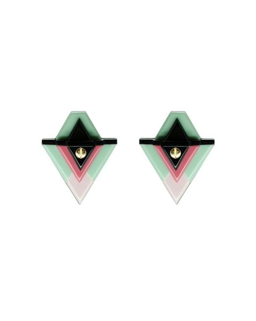 Gissa Bicalho Handmade Acrylic Earring Kuntur P / Green