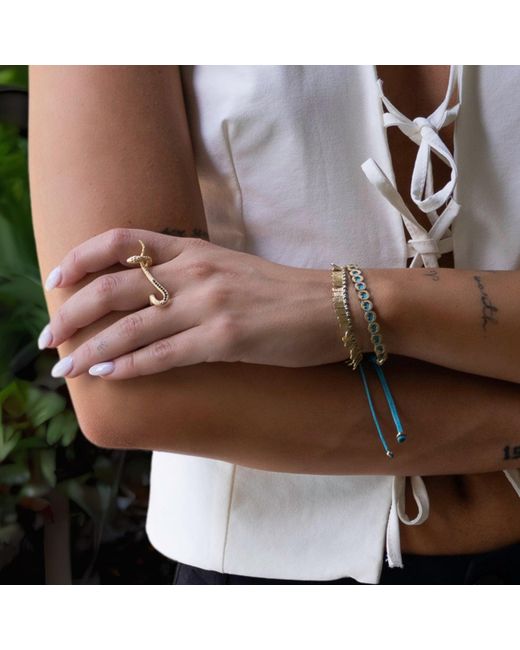 Ebru Jewelry Blue Lucky Elephant Woven String Bracelet