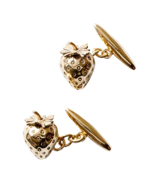 Lee Renee Metallic Strawberry Cufflinks – for men