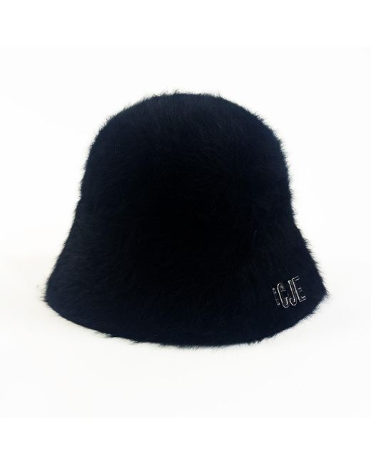 Chanel Joan Elkayam Blue C J E Fluffy Faux Fur Dome Cloche Bucket Hat